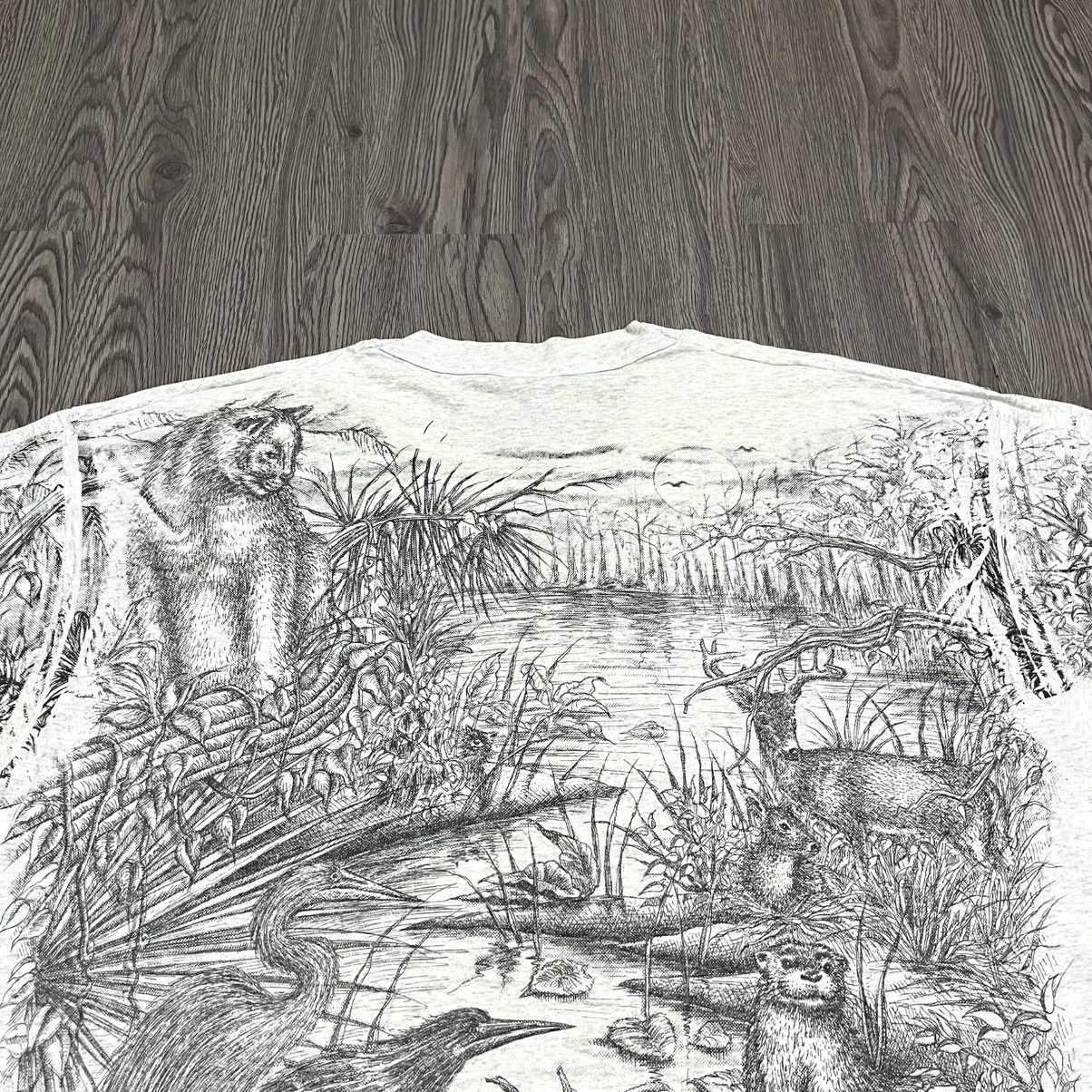 Vintage 90s Mango Tree All Over Print Nature Landscape T-shirt Size US XL / EU 56 / 4 - 9 Thumbnail