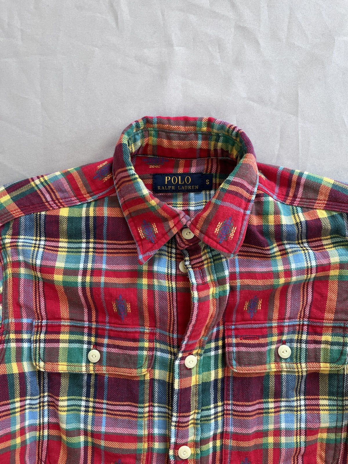 Polo Ralph Lauren Polo Ralph Lauren Flannel Madras Navajo RRL Ornamental Shirt Size US S / EU 44-46 / 1 - 6 Thumbnail
