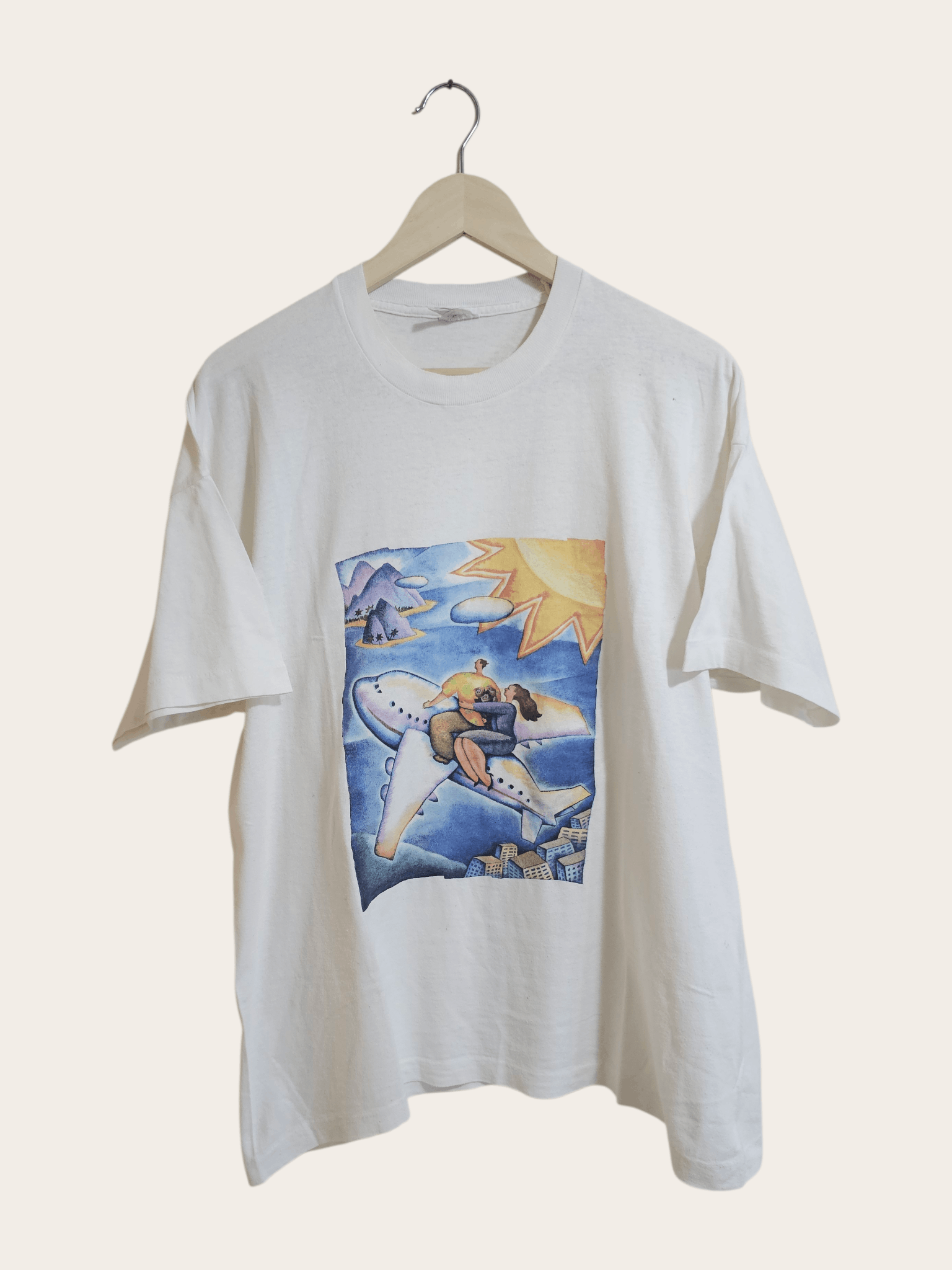 Vintage Couple On Plane By Tom Patrick 90's Tee Size US XL / EU 56 / 4 - 1 Thumbnail