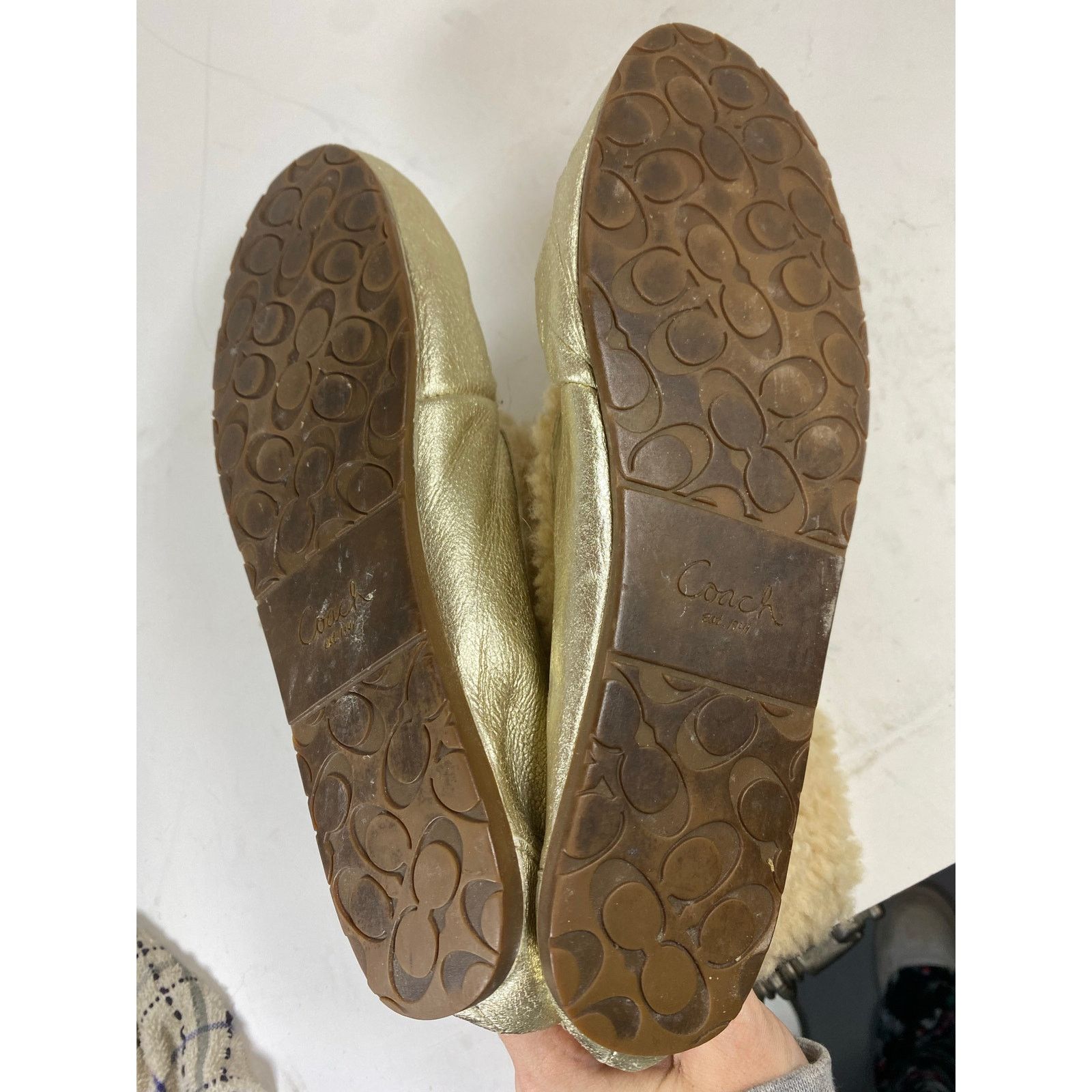 Coach Coach Gold Metallic Fur Boots 9W Size US 9 / IT 39 - 4 Thumbnail