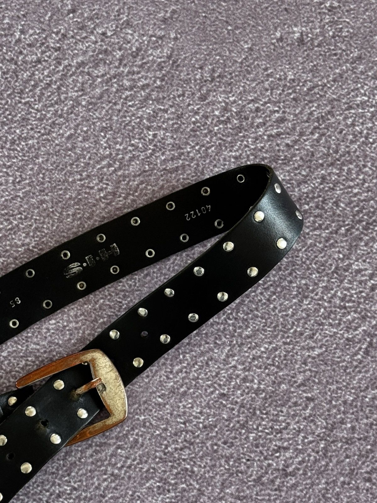 Japanese Brand Vintage Leather Punk Studded Belt Rick Owens Style Size ONE SIZE - 3 Thumbnail