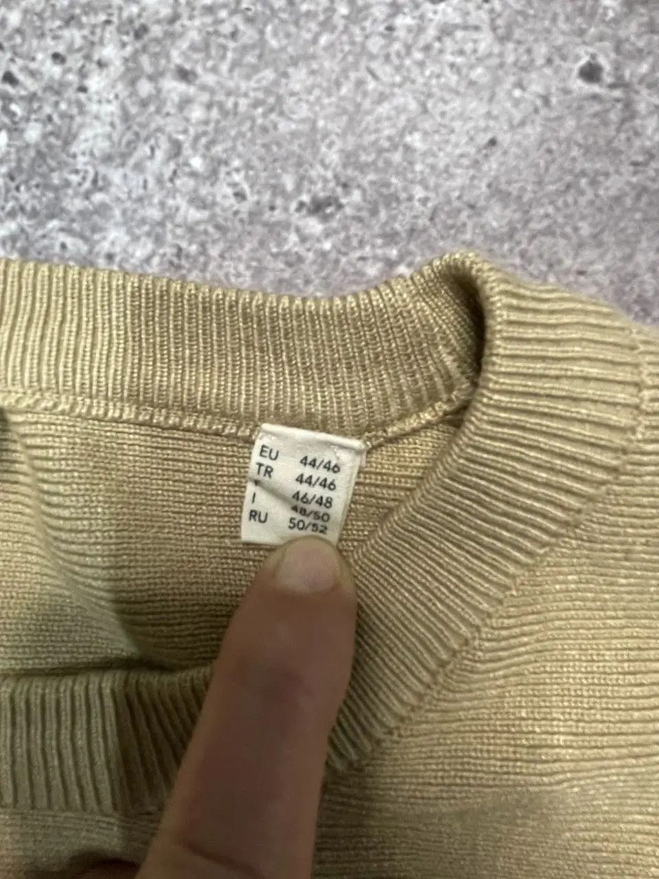 Essentials Vintage Essentials by Tchibo Beige Knit Sweater Size XL Size US L / EU 52-54 / 3 - 3 Thumbnail