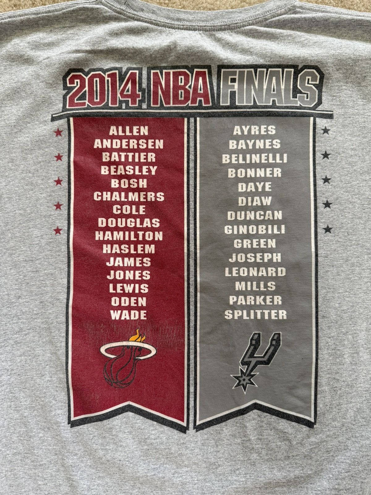 Adidas 2014 official NBA Finals tshirt Spurs Heat Lebron Wade Size US XXL / EU 58 / 5 - 5 Thumbnail