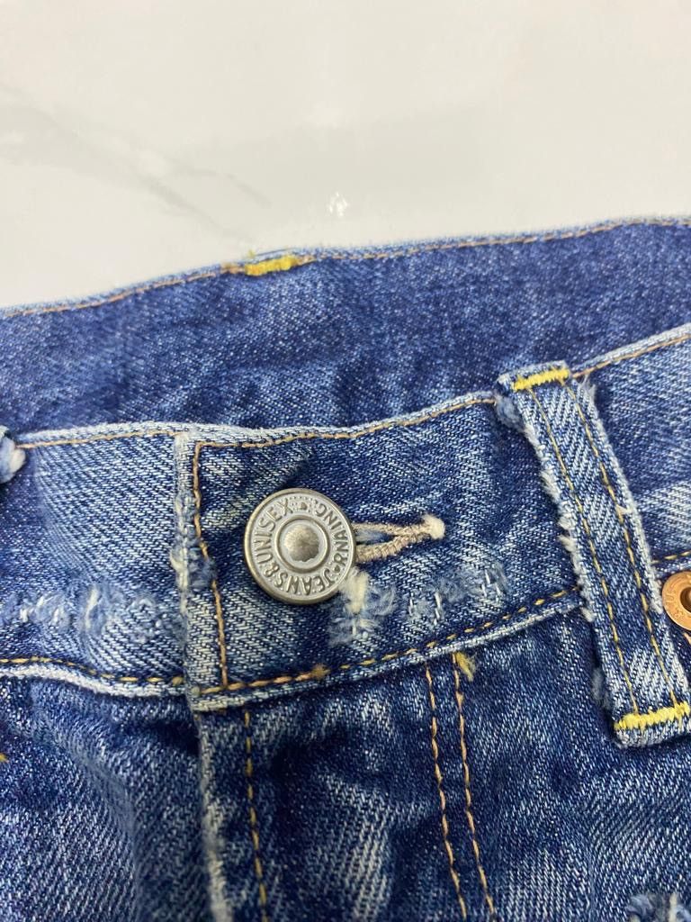 Hysteric Glamour × If Six Was Nine × Le Grande Bleu (L.G.B.) 🔥RNA SLANG DAMAGE DISTRESSED DENIM JEANS UNDERCOVER STYLE Size 30" / US 8 / IT 44 - 8 Thumbnail