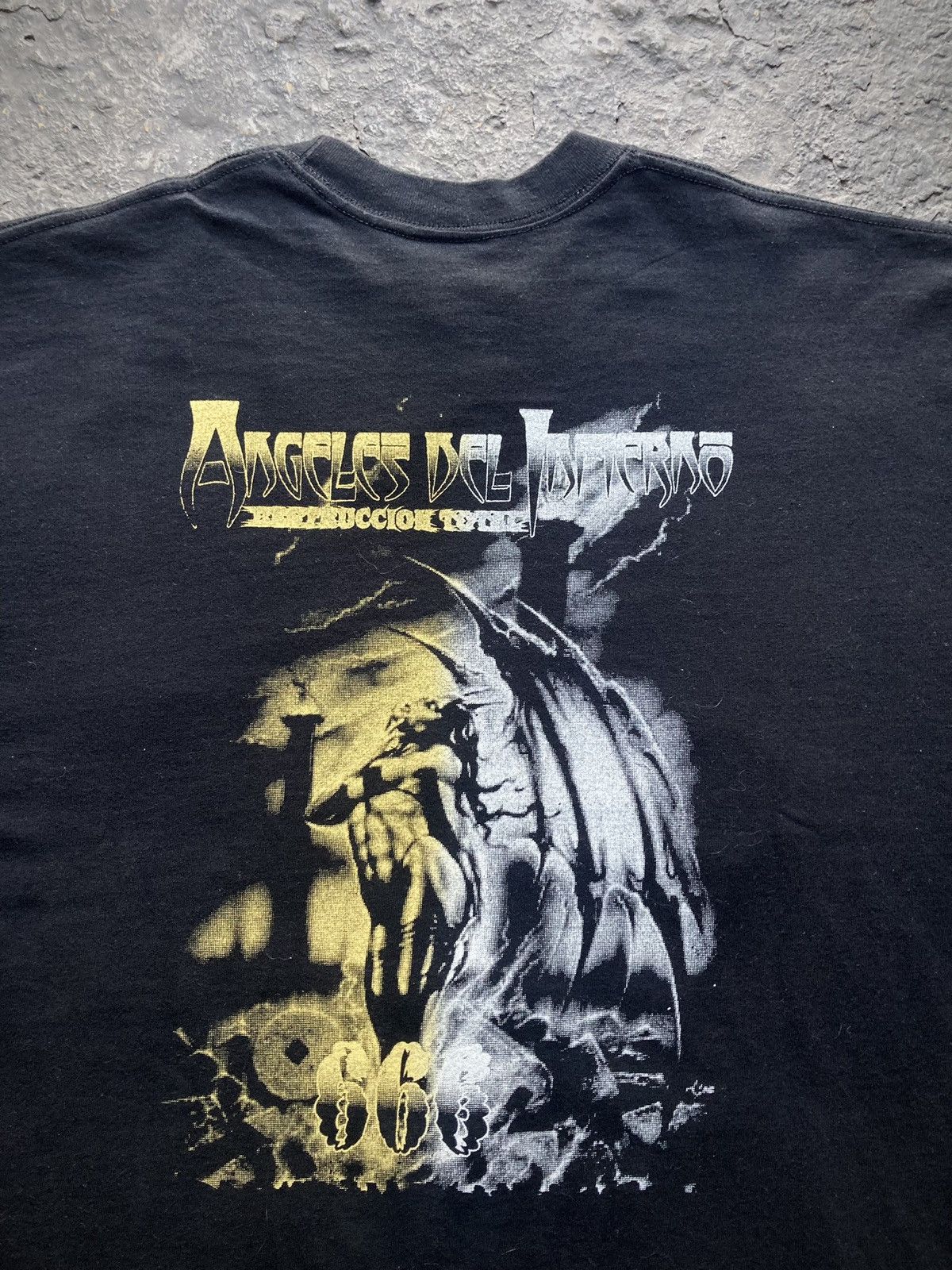 Band Tees × Vintage Vintage 90s Ángeles Del Infierno Mexican Bootleg Band Tee Size US XL / EU 56 / 4 - 11 Thumbnail