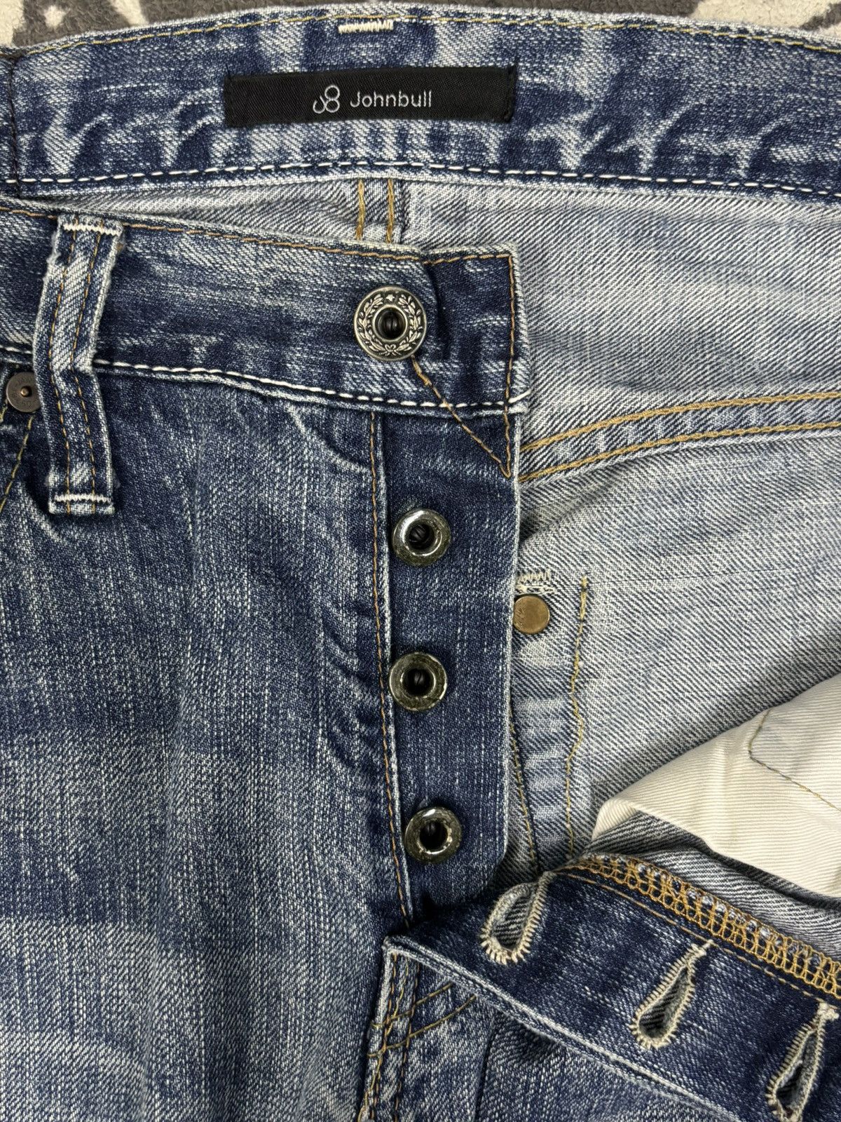Junya Watanabe Vintage Johnbull Selvedge Whisker Loose Fit Distressed Jeans Size US 31 - 18 Thumbnail