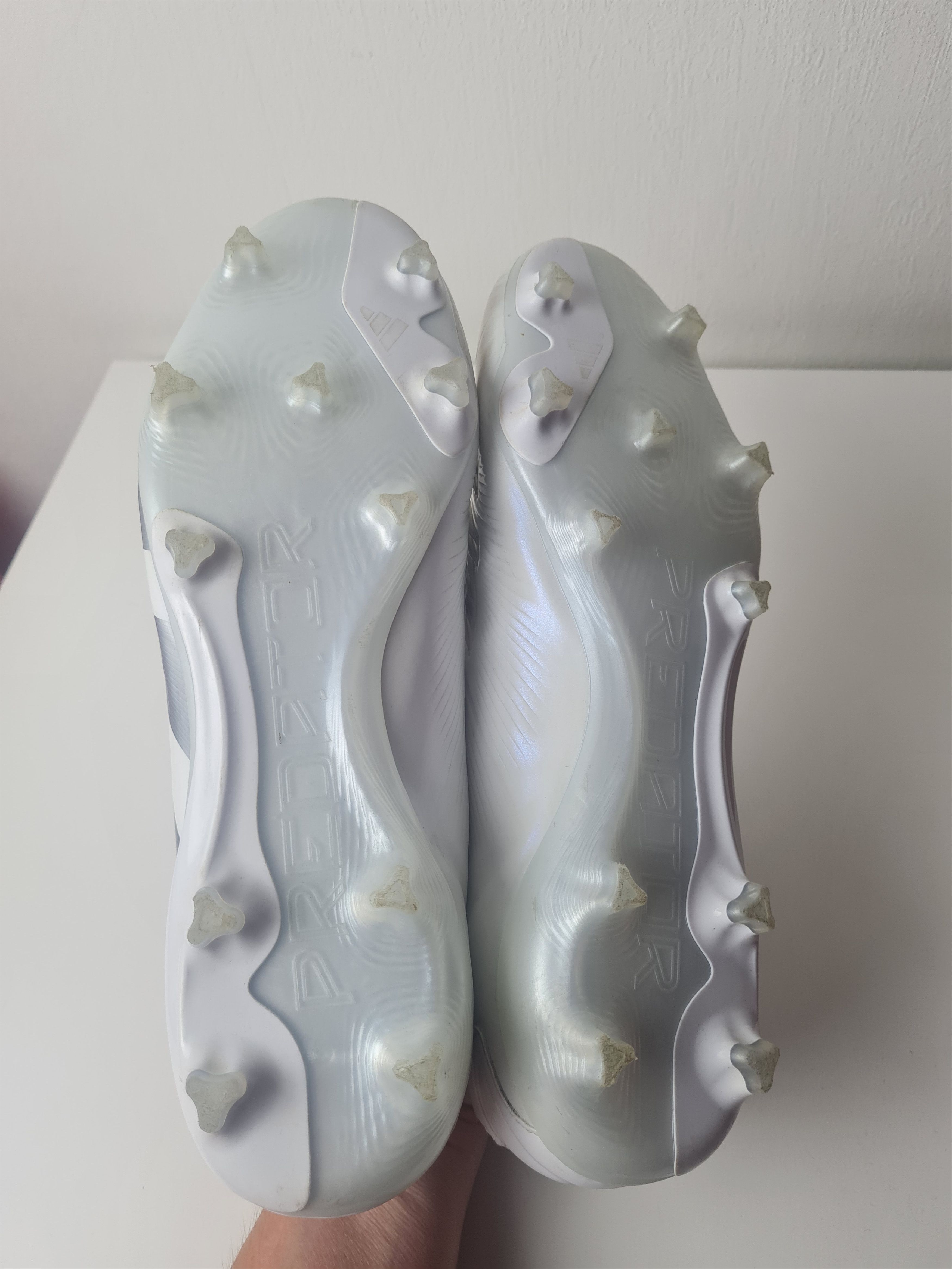 Adidas Football Soccer Adidas PREDATOR Pro FG Cleats White Silver Size US 12.5 / EU 45-46 - 4 Thumbnail