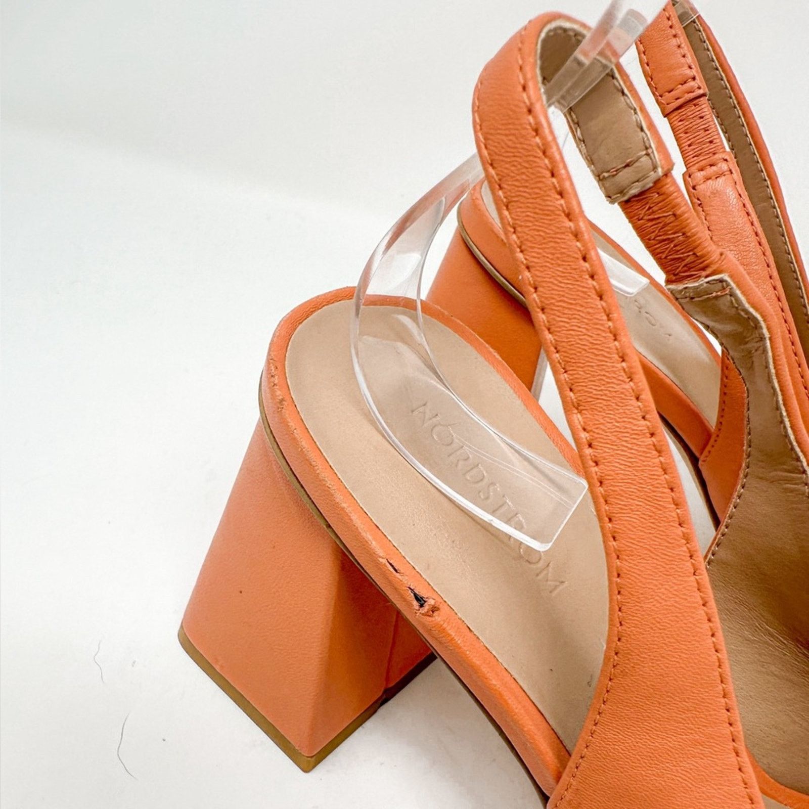 Nordstrom Nordstrom Polina Coral Leather Slingback Heels, Size 5.5 Size US 5.5 / IT 35.5 - 7 Thumbnail