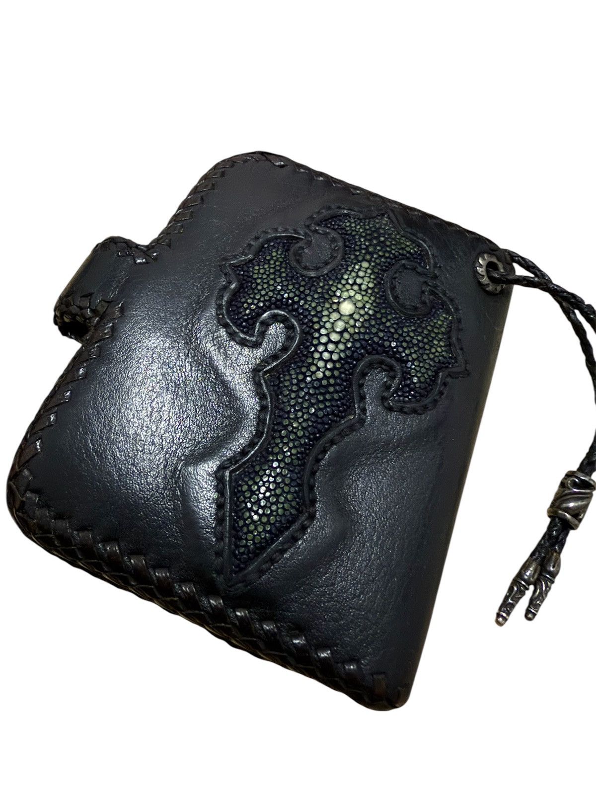 If Six Was Nine Stingray solid Leather Biker gothic style cross wallet Size ONE SIZE - 3 Thumbnail