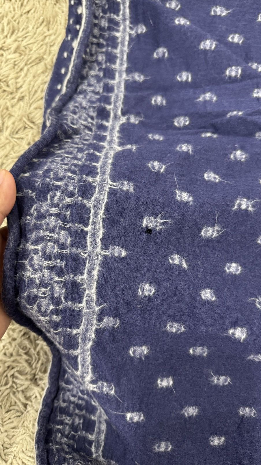 Kapital Kapital Fulling Wool Scarf Navy Blue Size ONE SIZE - 5 Thumbnail