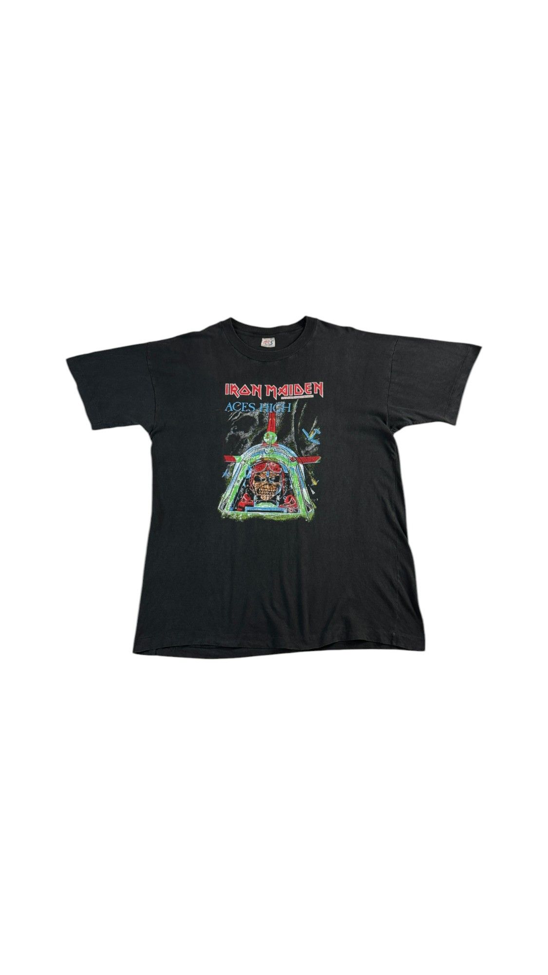 Vintage Rare Iron Maiden Vintage Aces High Tee Single Stitch Size US XL / EU 56 / 4 - 1 Thumbnail