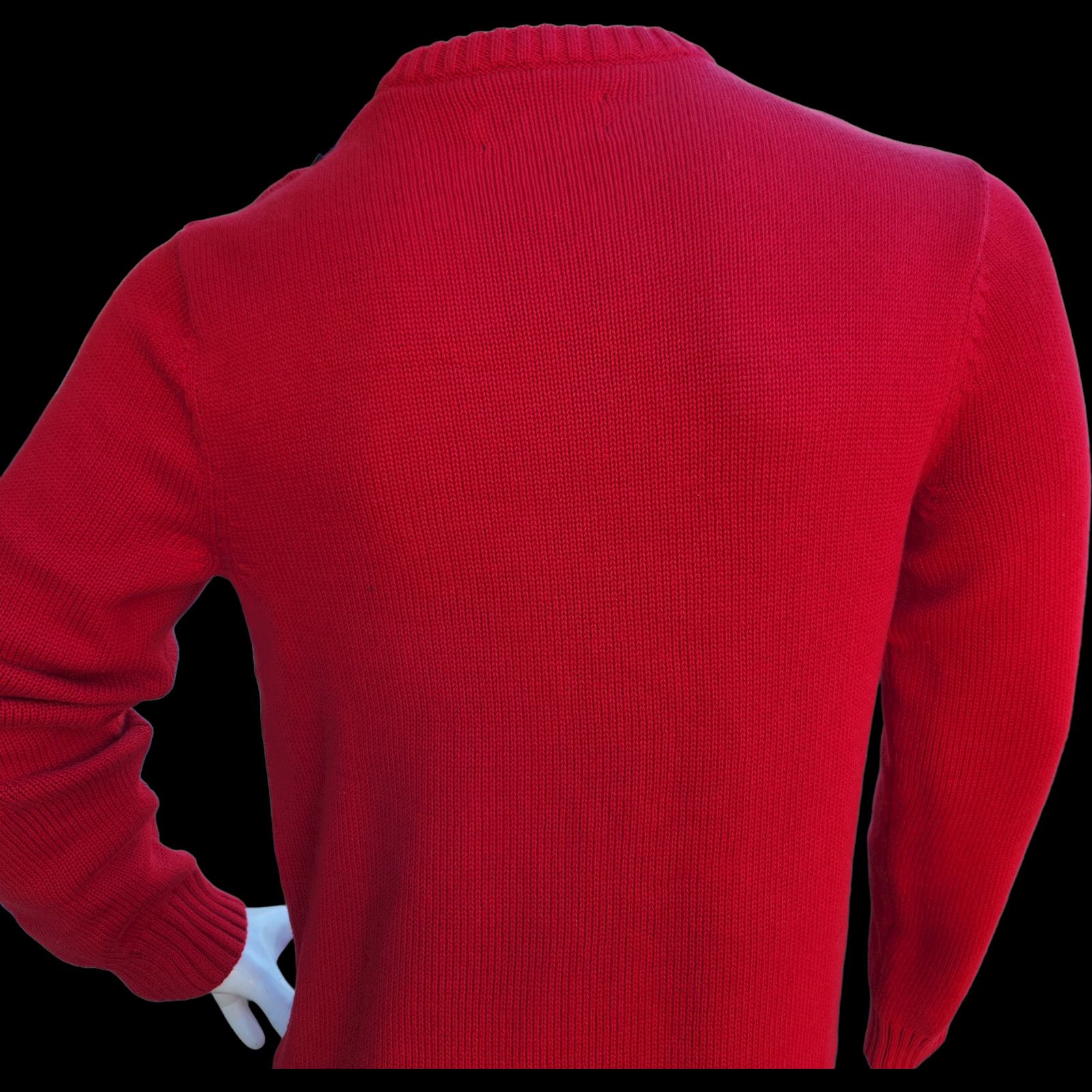 Chaps Men's Chaps V-Neck Cotton Sweater (63443) Red - Tag Size M Size US M / EU 48-50 / 2 - 7 Thumbnail
