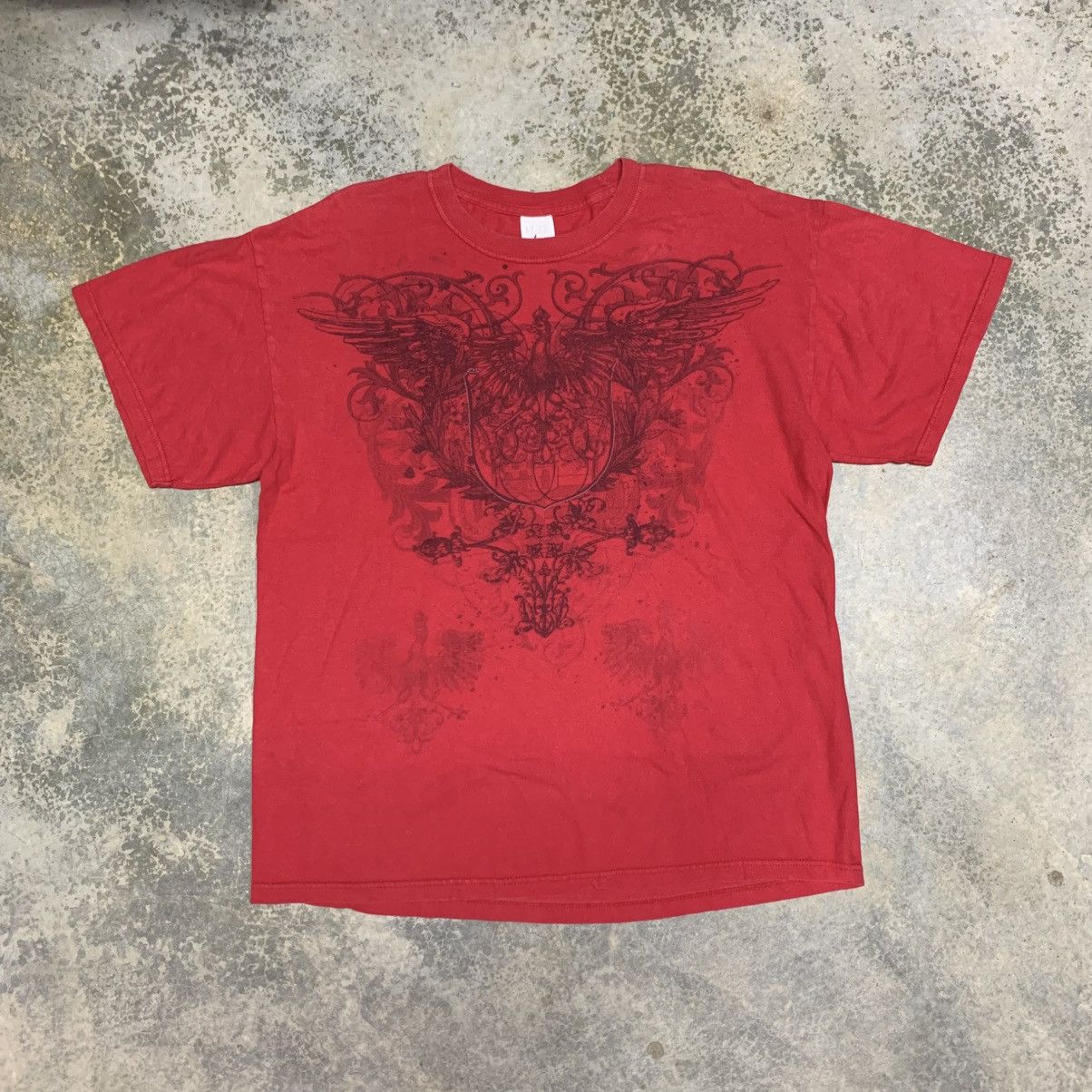 Affliction × Japanese Brand × Vintage Vintage Gothic Eagle Crest Tee Affliction Style Size US L / EU 52-54 / 3 - 1 Thumbnail