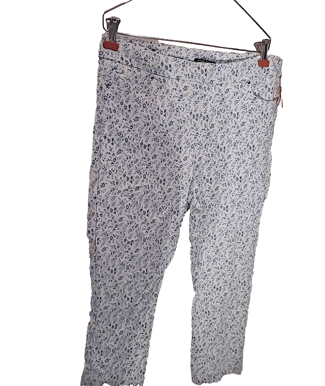 Other Mario Serrano, Italy Sz L Tiny Floral Pattern White Pants Size 34" / US 12 / IT 48 - 1 Thumbnail