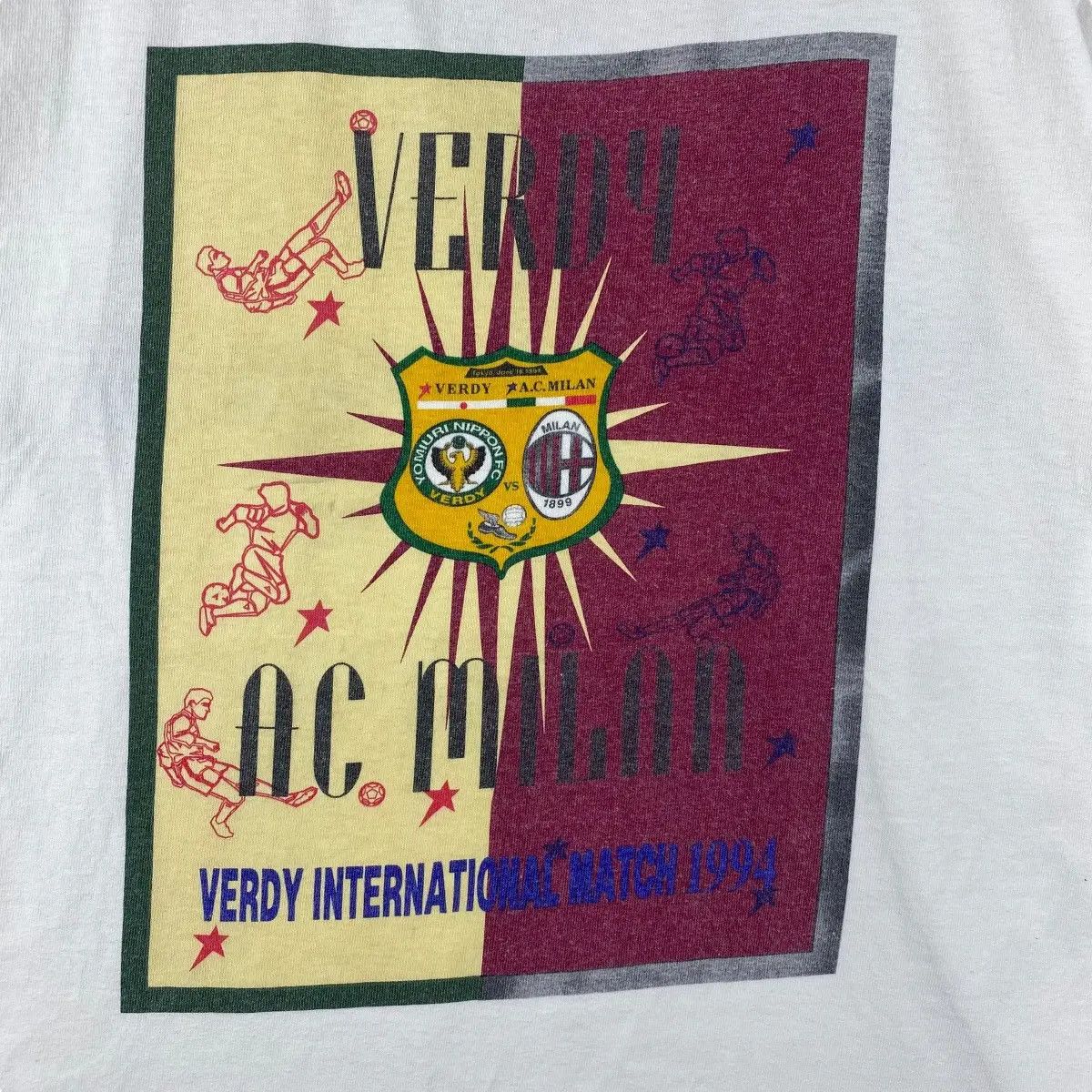 Lee Vintage 90's VERDY INTERNATIONAL MATCH Verdy Ac Milan Tee Size US M / EU 48-50 / 2 - 2 Thumbnail