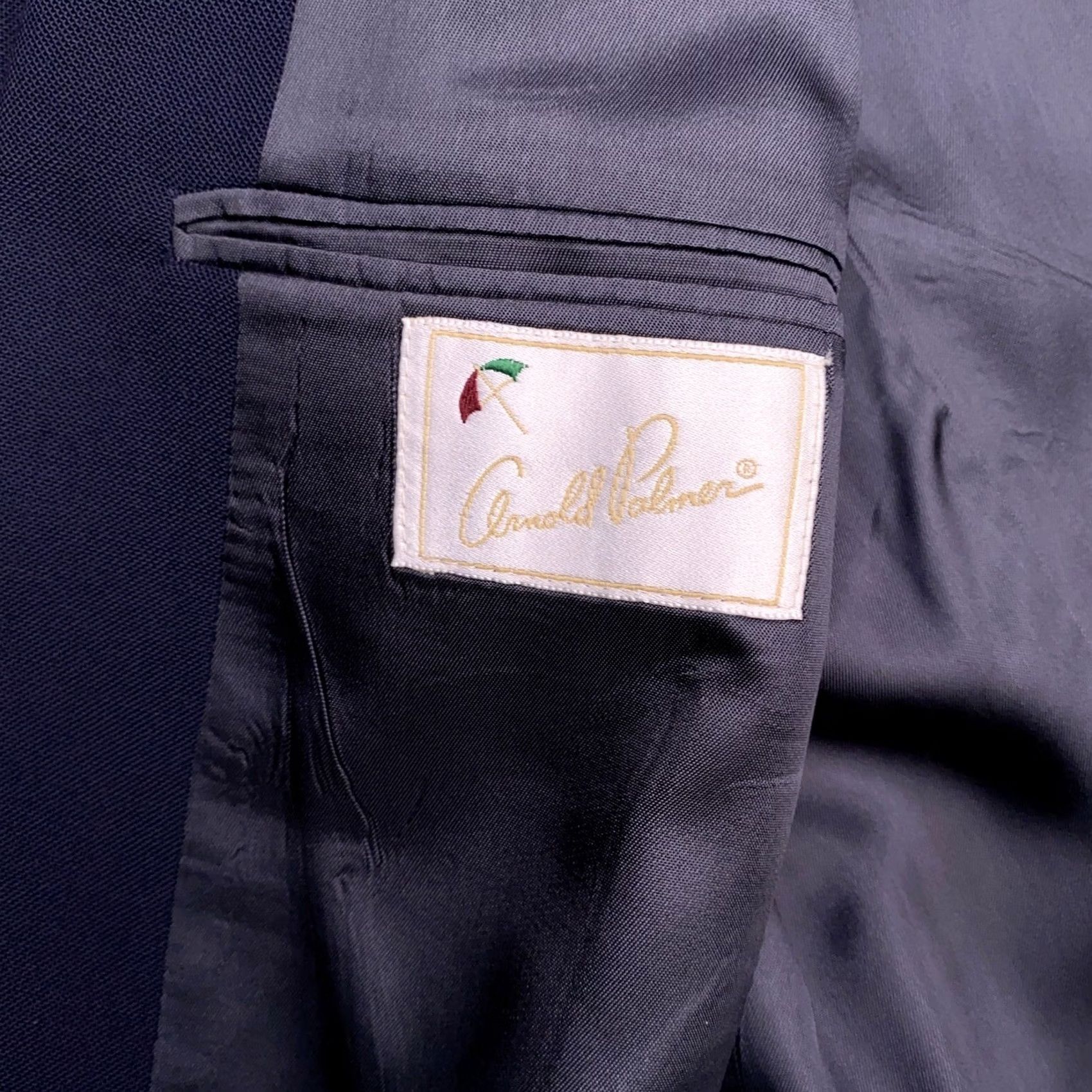 Vintage VINTAGE Arnold Palmer Sport Coat Mens 46R Navy Blue Wool Blazer Gold Buttons Jacket Blazer 90s Mens Size 46R - 4 Thumbnail