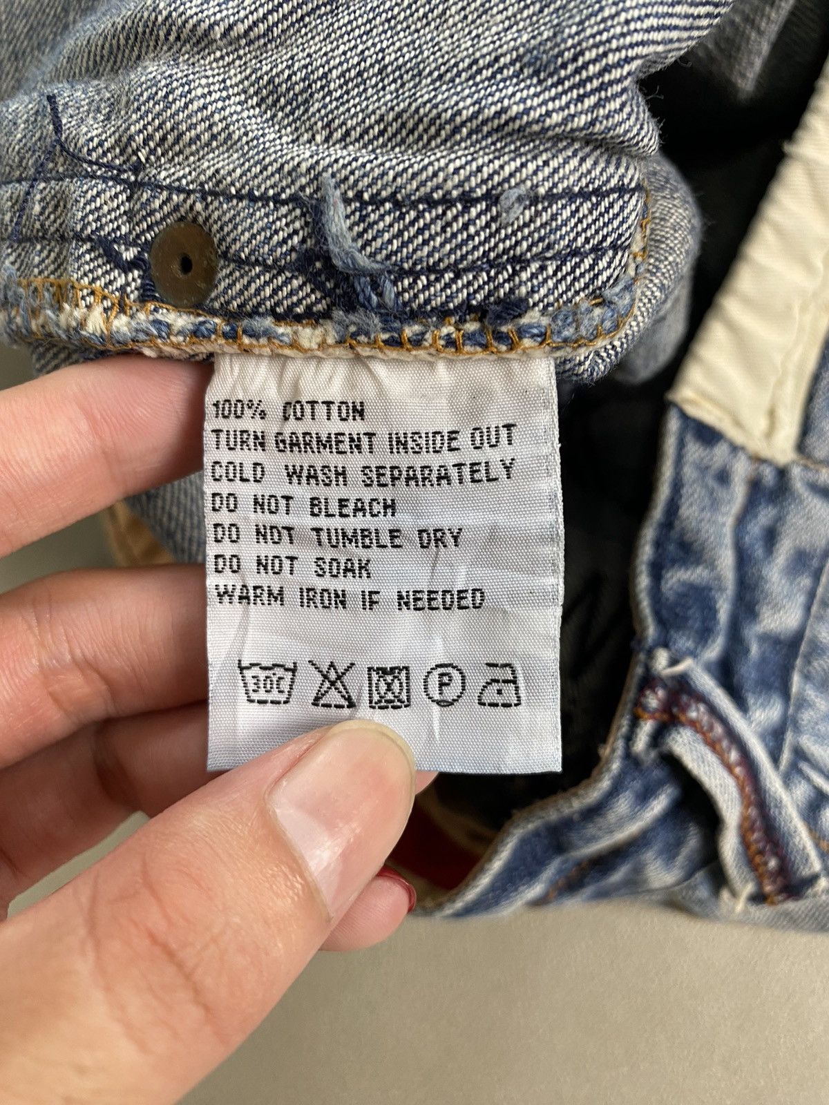 If Six Was Nine × Japanese Brand × Tornado Mart 2000s Tough Jeansmith Patchwork Distressed Denim Jeans Size US 32 / EU 48 - 11 Thumbnail