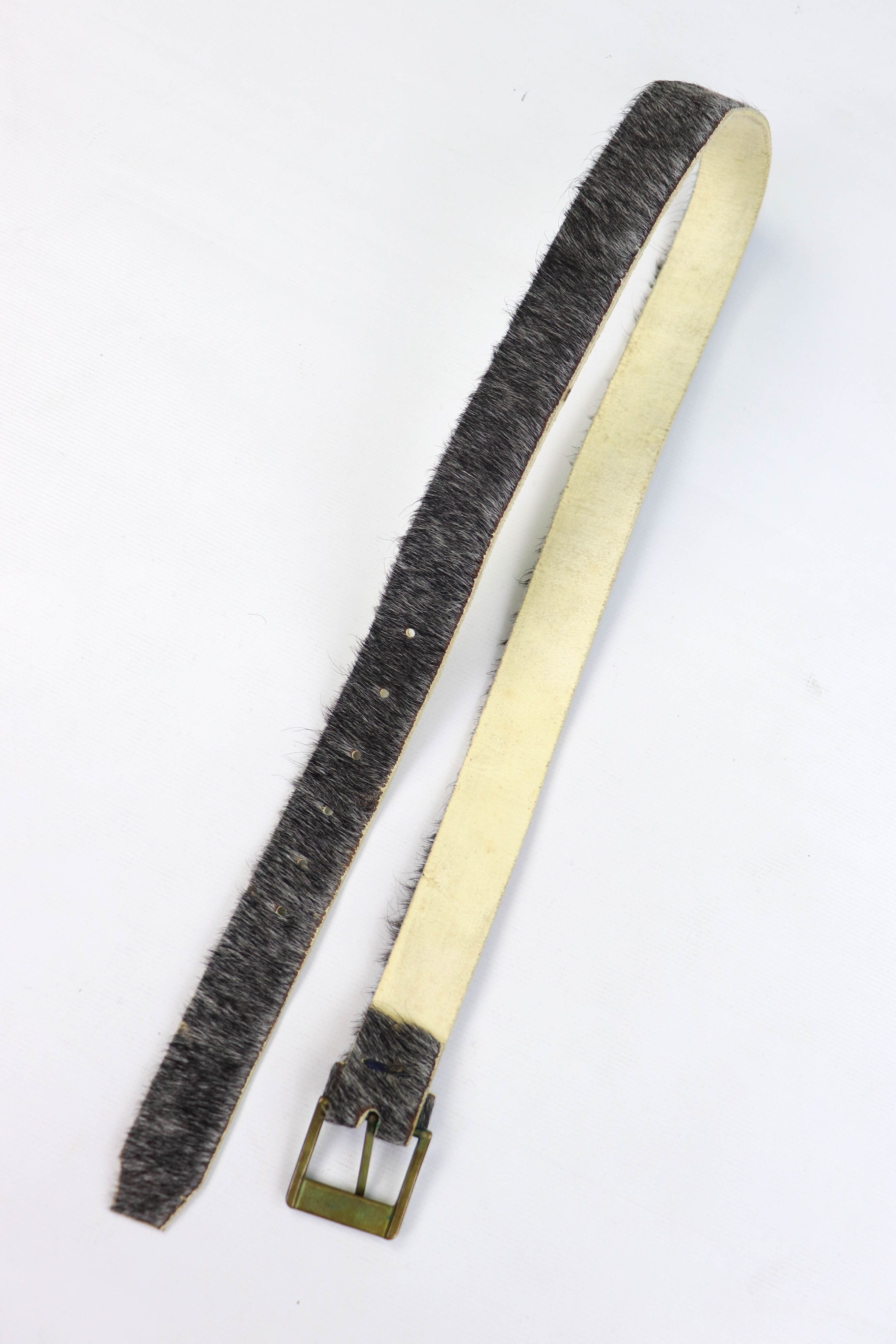 Vintage 90-00s Vintage Gray Fur Belt Size fits 28-32 max Size ONE SIZE - 6 Thumbnail
