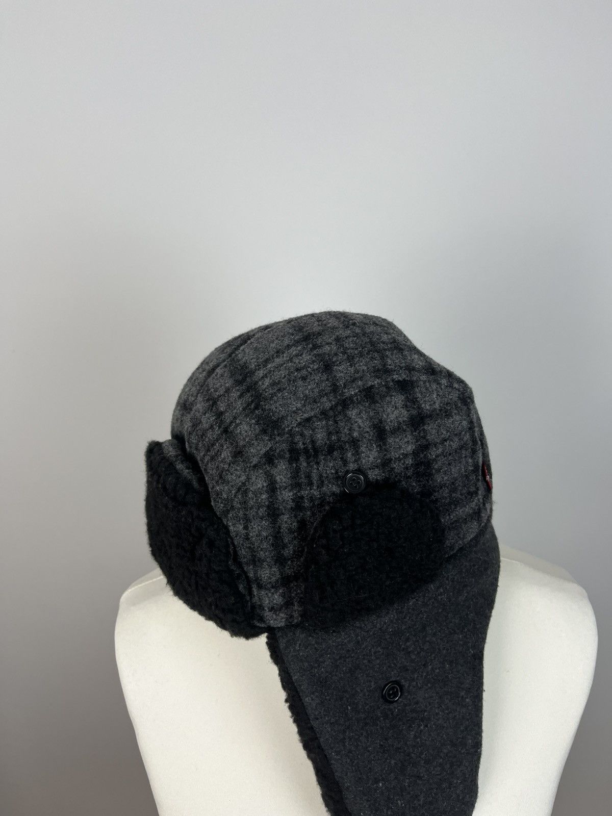 Levi's × Vintage Black Sherpa Flannel Ushanka Aviator Trapper Beanie Hat Size ONE SIZE - 6 Thumbnail
