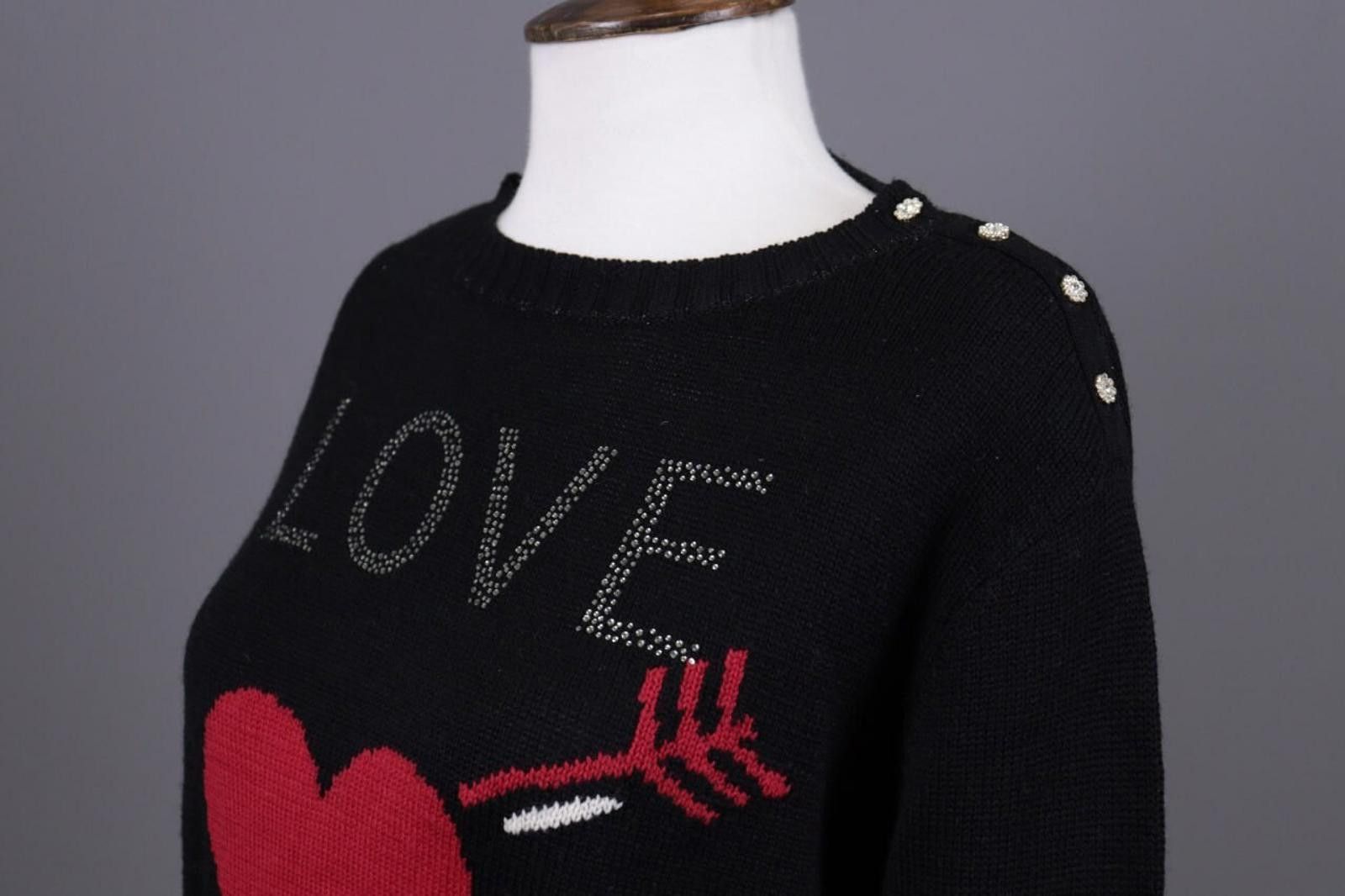 Designer Princess Goes Hollywood Black Knit Sweater Size 36 Size M / US 6-8 / IT 42-44 - 9 Thumbnail