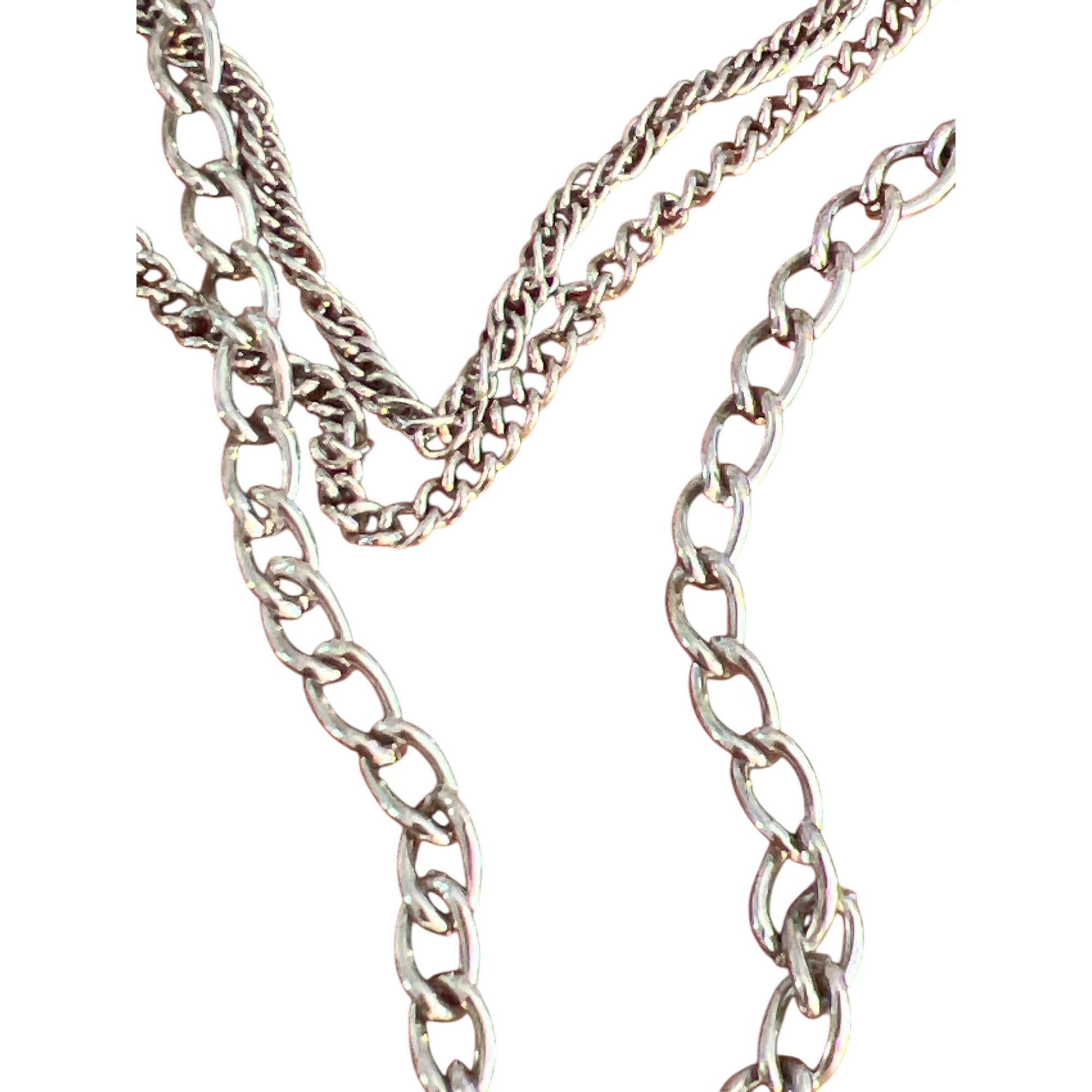 Other Vintage Silver Tone Multi Chain Locket Necklace Antique Port Size ONE SIZE - 2 Thumbnail