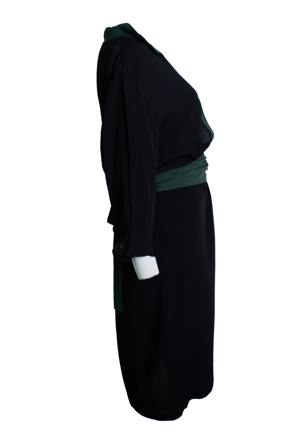 Dries Van Noten Dries van Noten, black and green wrap dress Size M / US 6-8 / IT 42-44 - 4 Thumbnail