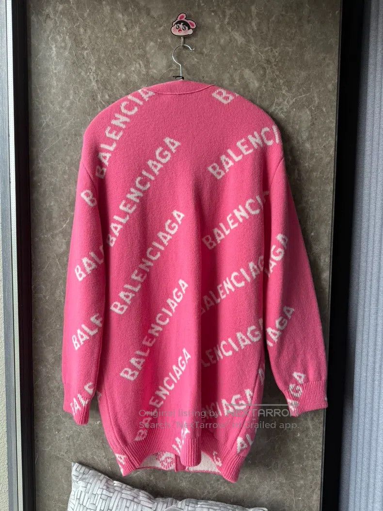 Balenciaga Balenciaga Pink Bulletproof Logo Open Cardigan Size US S / EU 44-46 / 1 - 2 Thumbnail