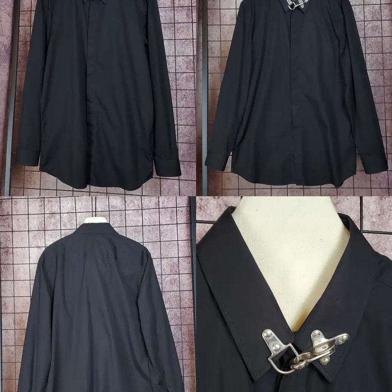 Givenchy Givenchy Men's Black Wool Blend Long Sleeve Shirt 0089 Size US L / EU 52-54 / 3 - 1 Thumbnail