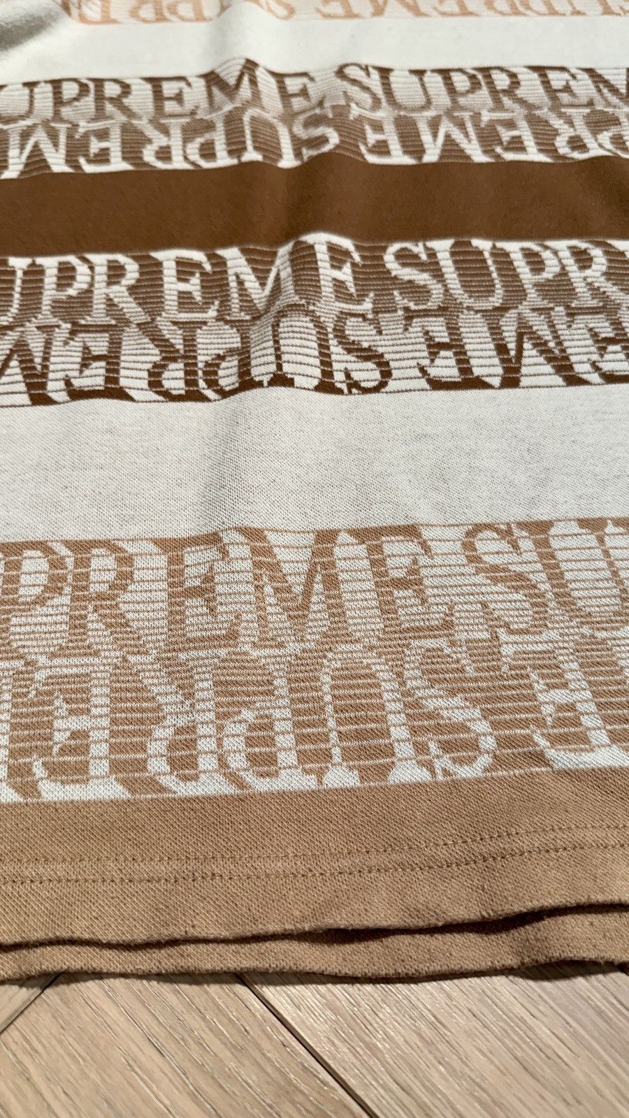 Supreme Supreme Text Stripe Jacquard S/S Top Size US XL / EU 56 / 4 - 5 Thumbnail