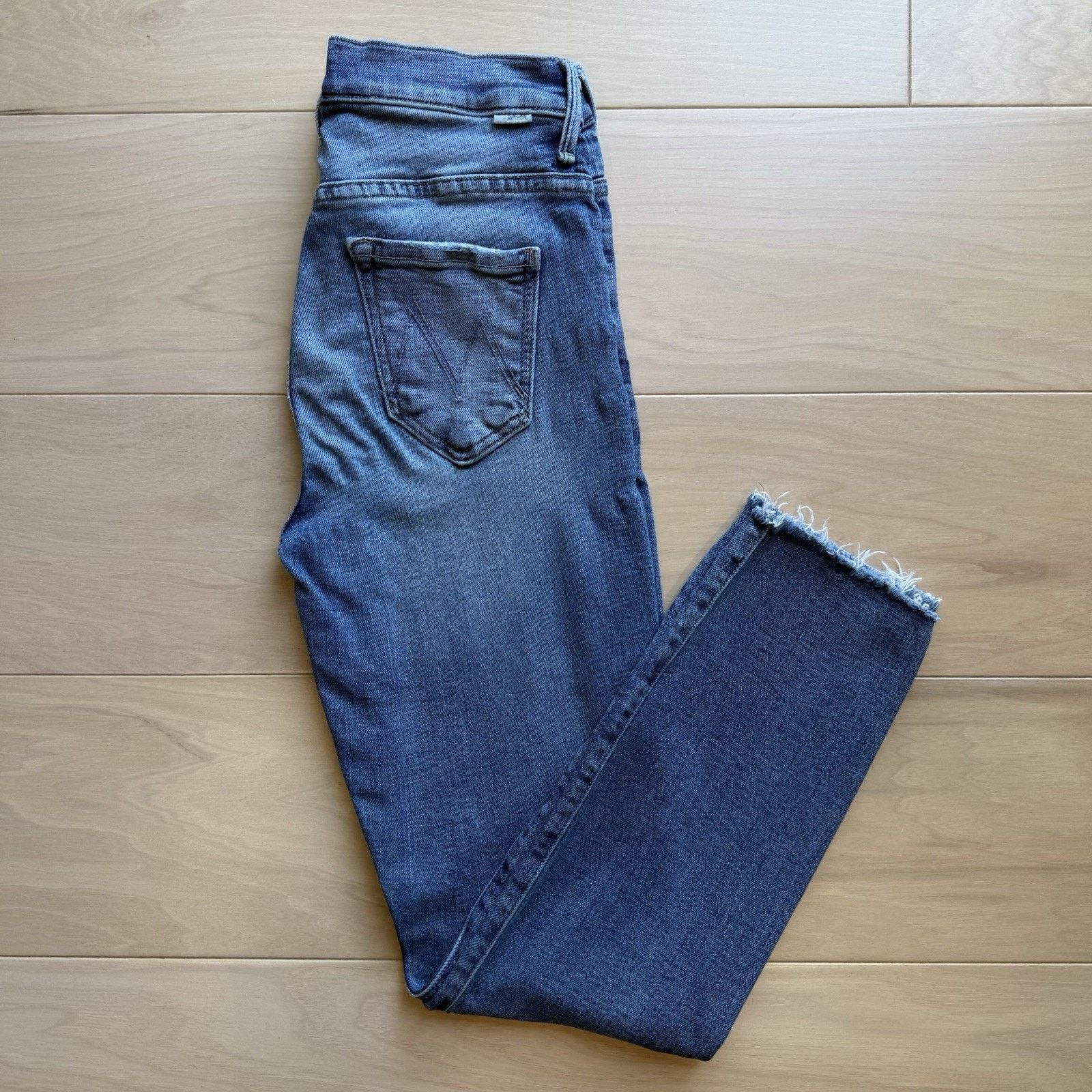 MOTHER Mother Fly Cut Stunner Jeans Women's 25 Blue Fray Glam Boho Size 25" / US 0 / IT 36 - 2 Thumbnail