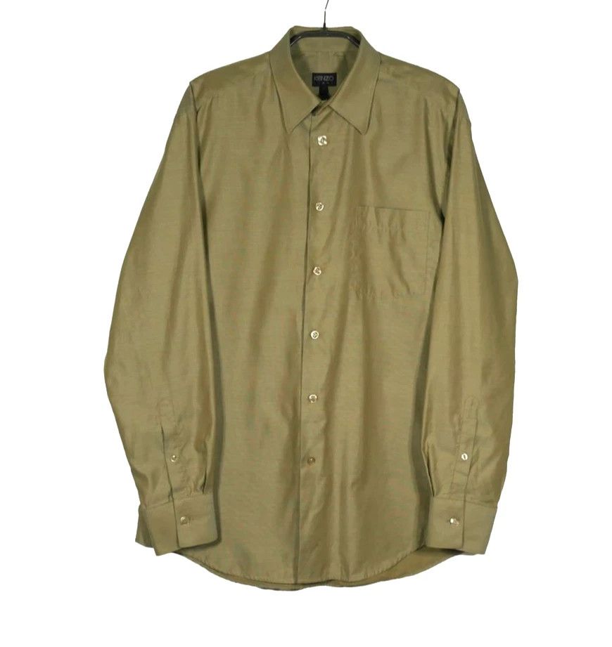 Kenzo Kenzo Homme Vintage Mustard Oil lridescent Shirt Mens Sz 39 Size US M / EU 48-50 / 2 - 1 Thumbnail