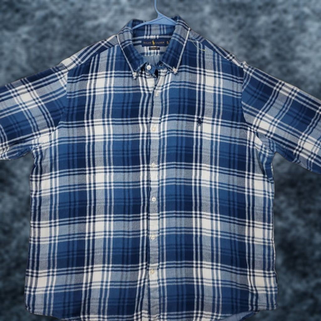 Ralph Lauren Ralph Lauren Shirt Mens XL Blue Plaid Flannel Classic Fit Button-Down Preppy Embroidered Casual Shirt Size US XL / EU 56 / 4 - 1 Thumbnail
