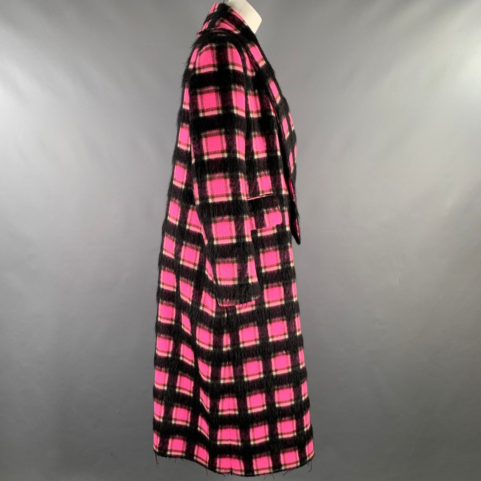 Golden Goose GOLDEN GOOSE Size S Pink Black White Plaid Shawl Lapel Coat Size S / US 4 / IT 40 - 3 Thumbnail