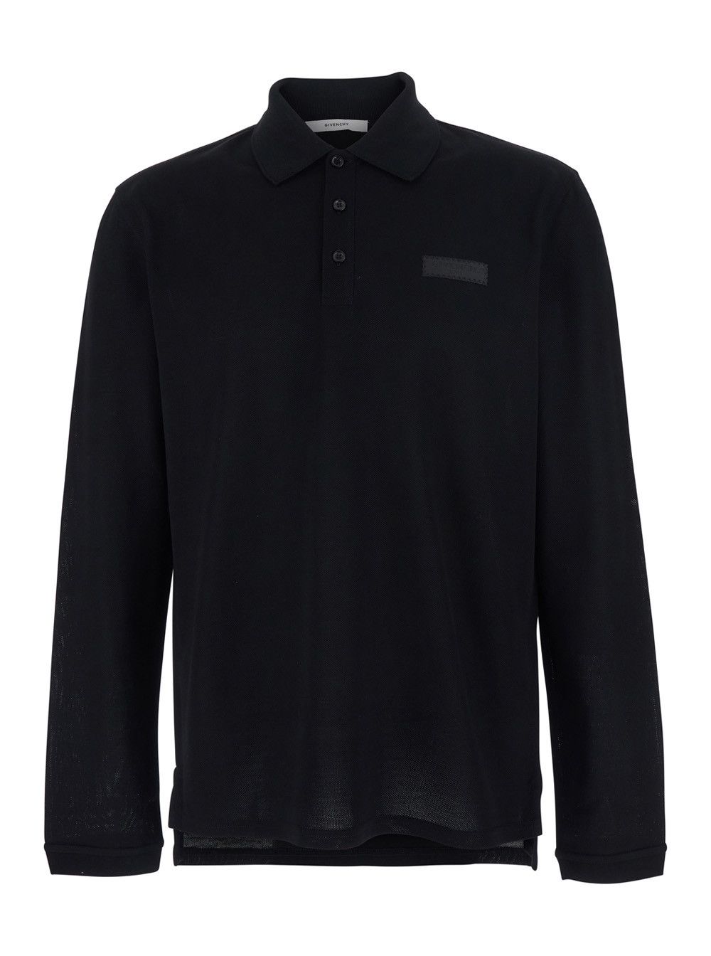 Givenchy Black Long-Sleeved Polo Shirt with Logo Patch on Chest In Cotton for Men Size US L / EU 52-54 / 3 - 1 Thumbnail