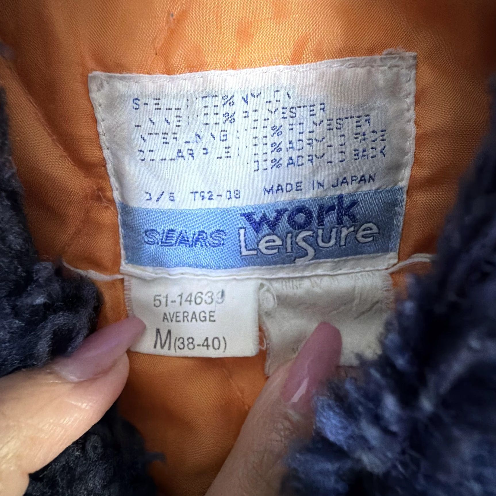 Sears VINTAGE Sears Work Leisure Jacket Mens M Blue Nylon Fur Collar Lined Japan Bomber Quilted Zip Insulated Pockets Casual Workwear Size US M / EU 48-50 / 2 - 3 Thumbnail