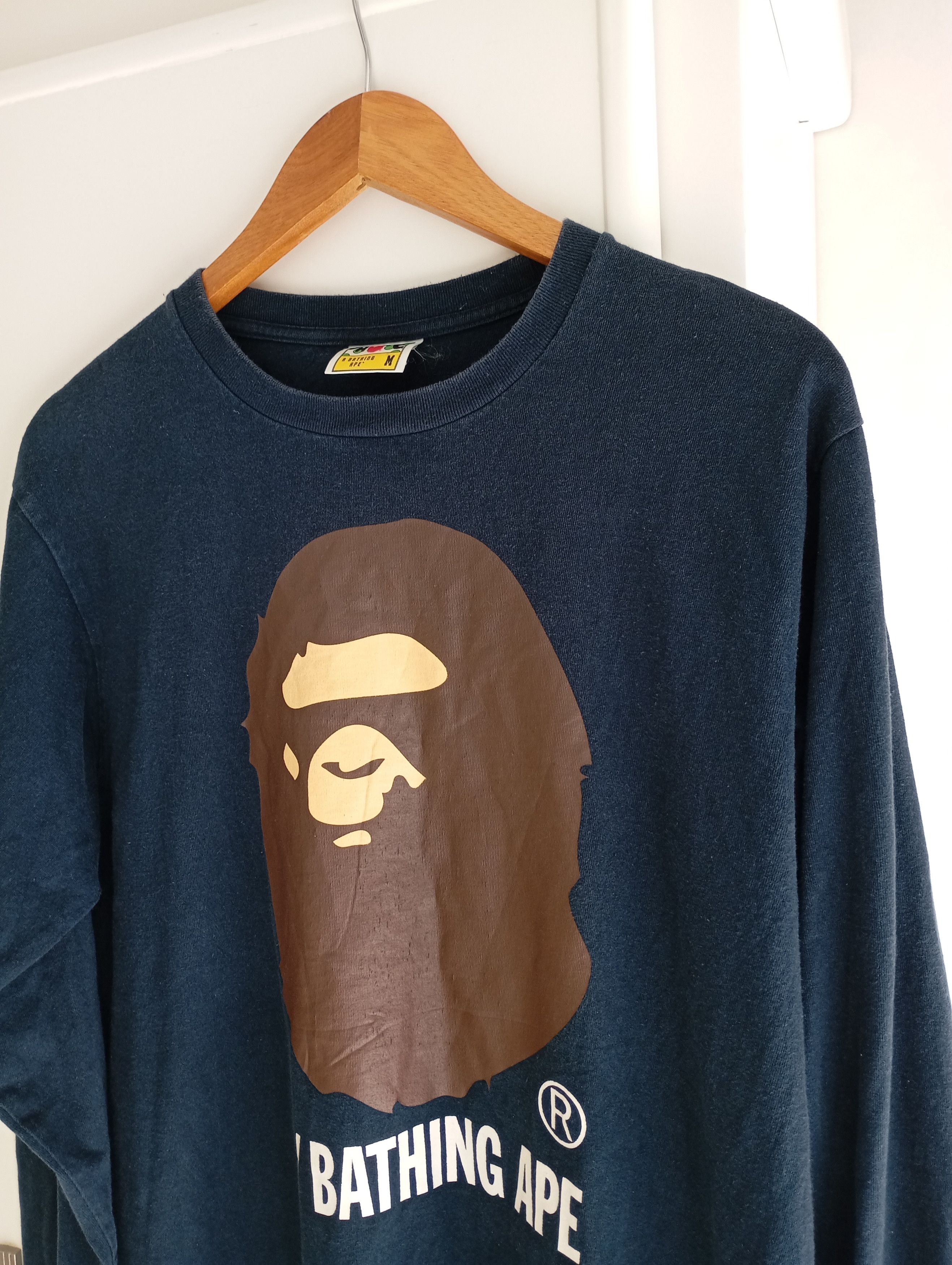 Bape Bape Y2K Navy Bleu Long Sleeve Ape Tshirt Size US M / EU 48-50 / 2 - 11 Thumbnail