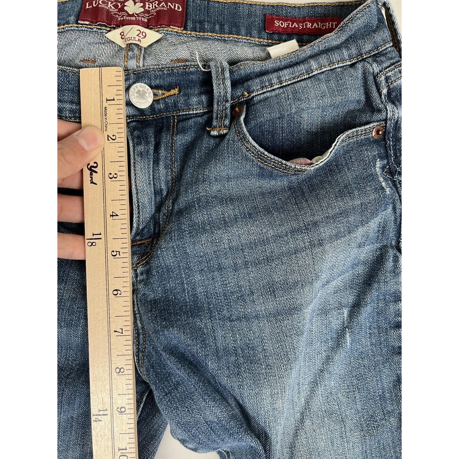 Lucky Brand Lucky Brand Jeans Womens 8 29 Blue Sofia Straight Denim Medi Size 29" - 5 Thumbnail
