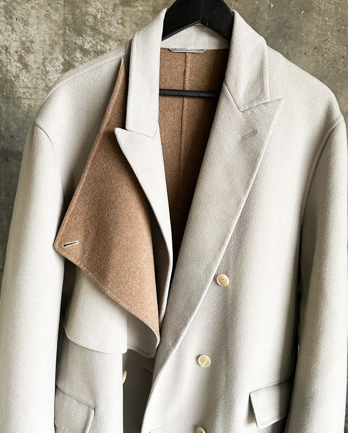 RUNWAY FW19 Cashmere Double Breasted Asymmetrical Flap Coat