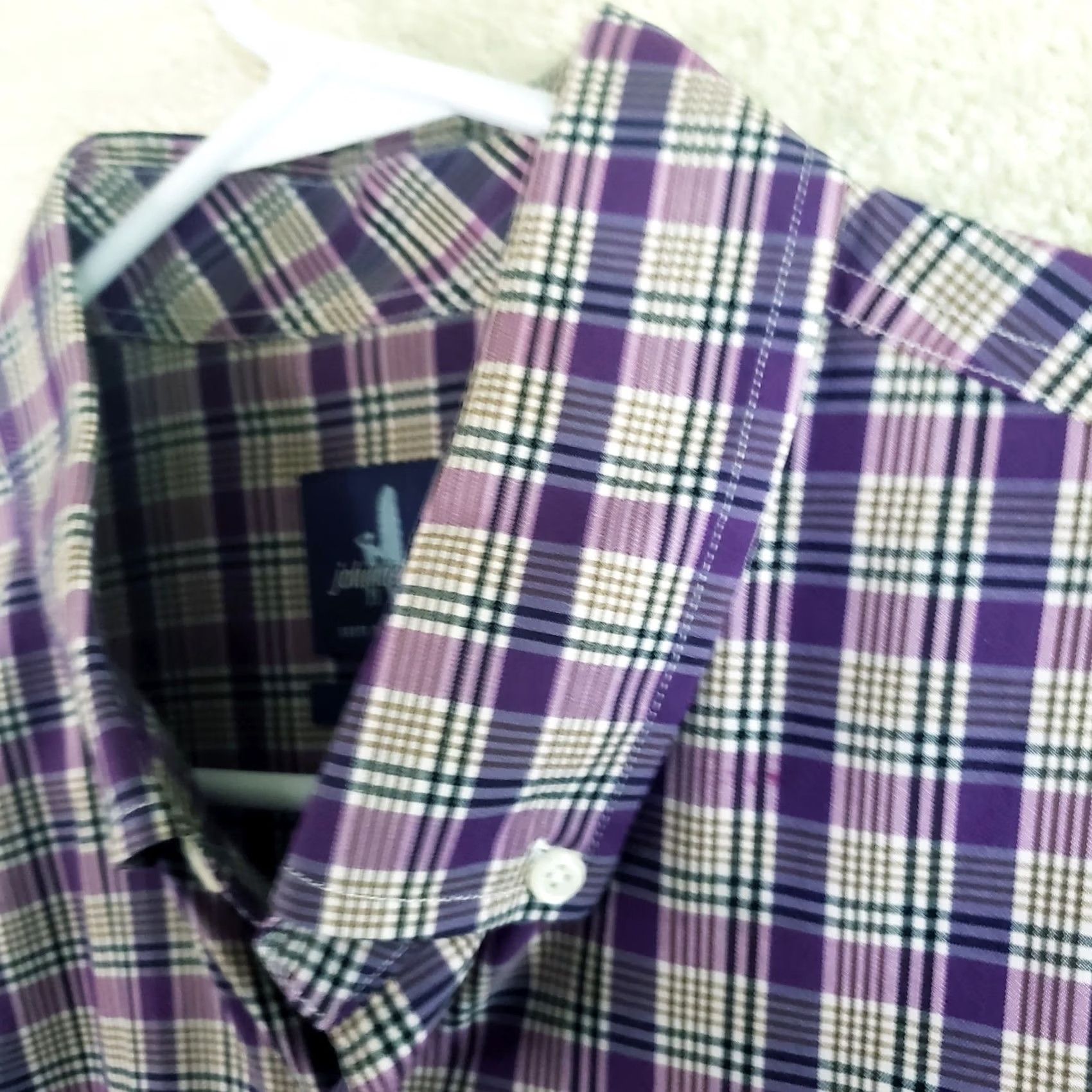 johnnie-O johnnie-O Shirt Men's XL Blue Purple Check Long Sleeve Button Up Casual Size US XL / EU 56 / 4 - 6 Thumbnail