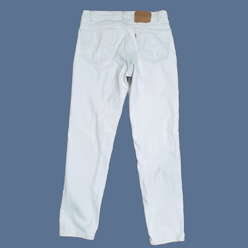 VINTAGE Levi's Jeans Main Selling Point: Levi's 512 Slim Tapered White Denim 33x30 USA Mens 90s Zip Fly Cotton Denim