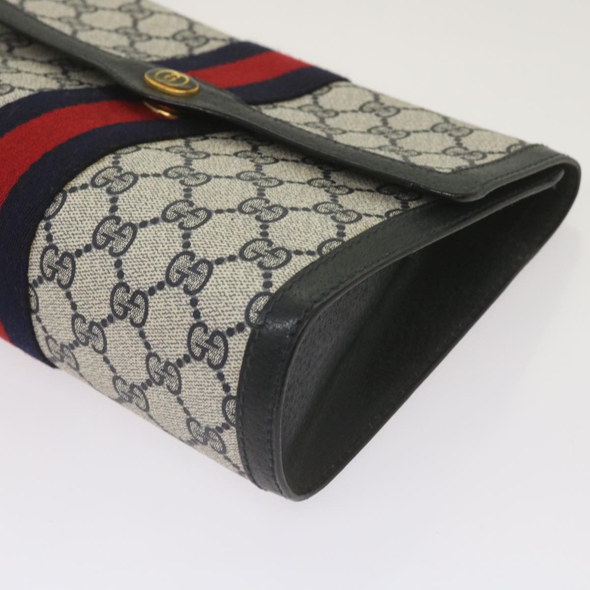 Gucci GUCCI GG Supreme Sherry Line Clutch Bag Pvc Red Navy 89 01 Size ONE SIZE - 8 Thumbnail