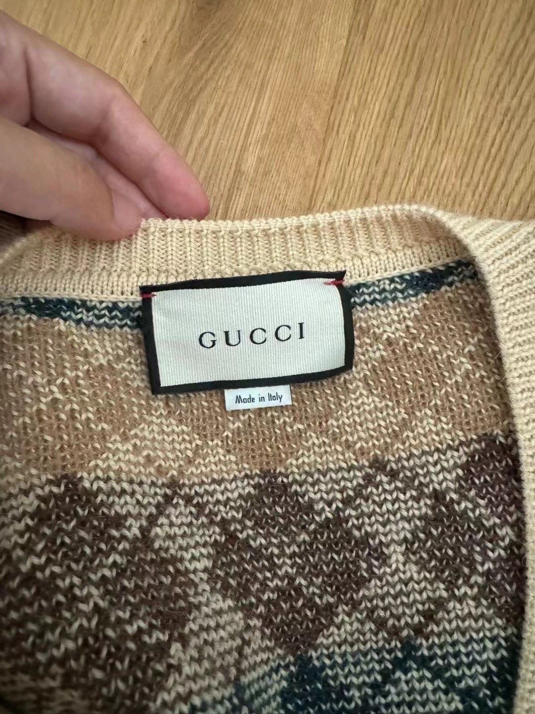 Gucci Gucci college style brown plaid wool V-neck sweater Size US S / EU 44-46 / 1 - 4 Thumbnail