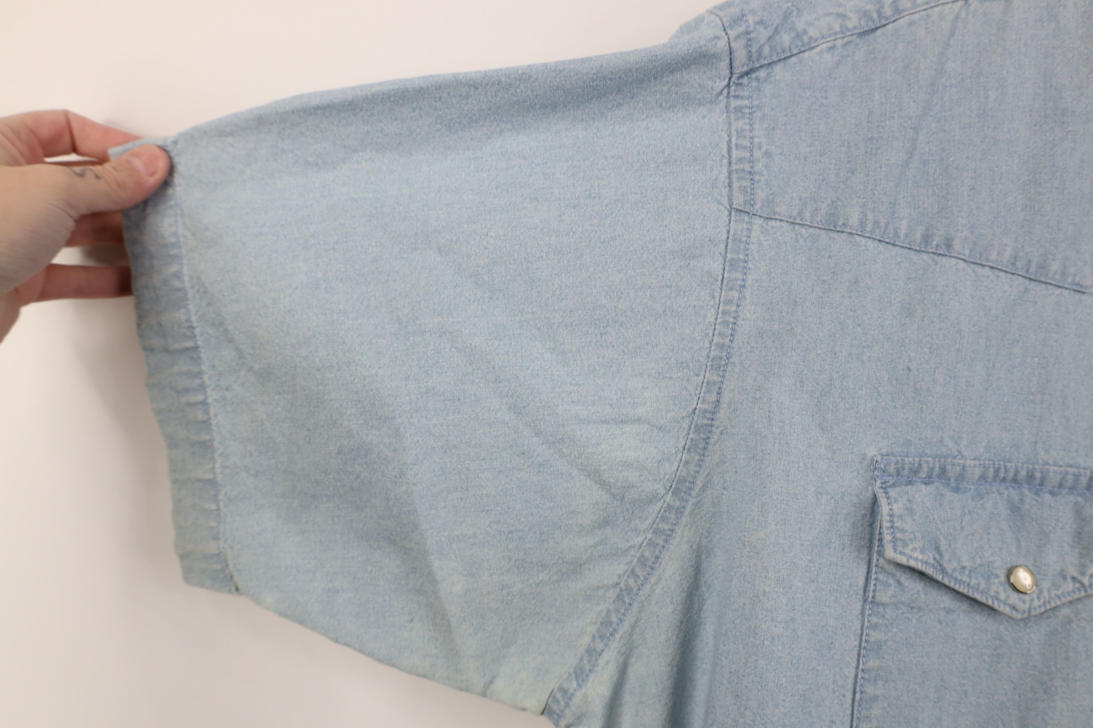 Vintage Vintage 90s Streetwear Cowboy Denim Snap Button Shirt Size US XXL / EU 58 / 5 - 7 Thumbnail