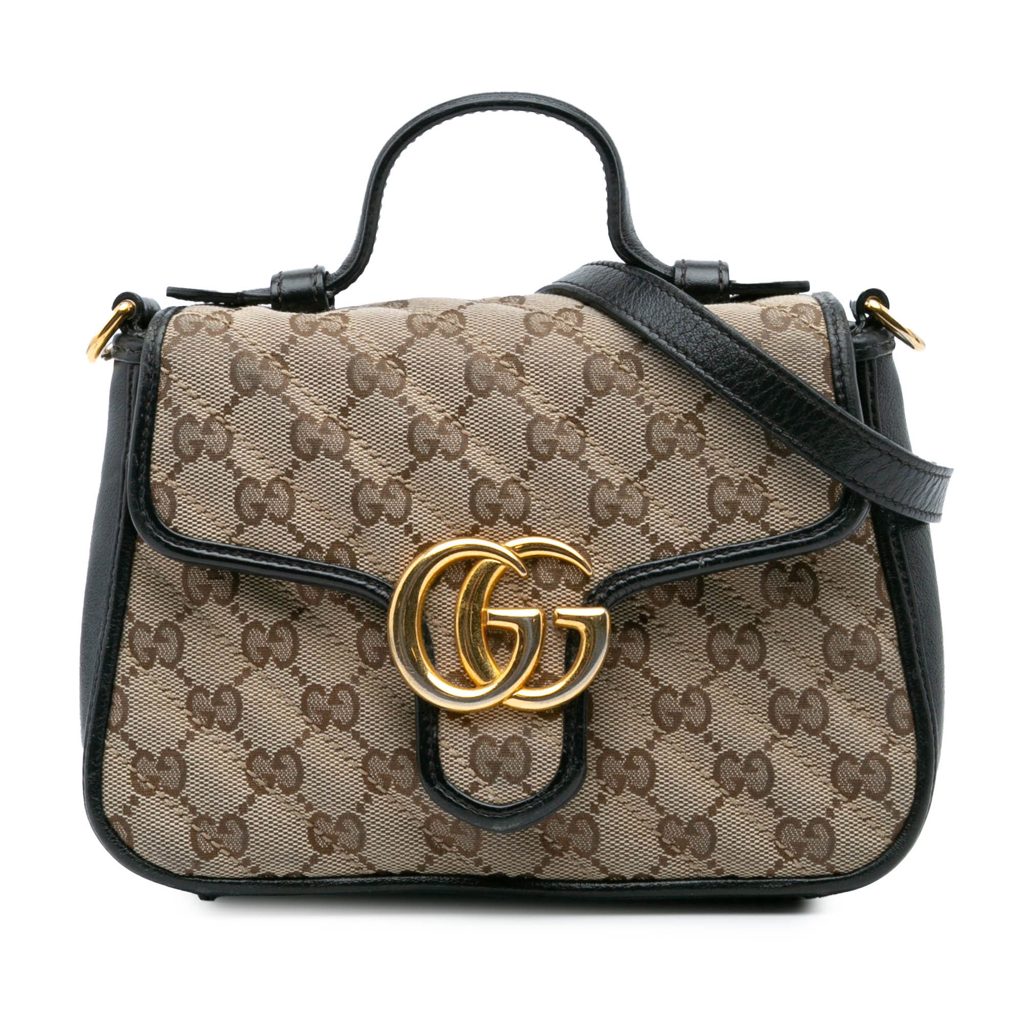 Gucci GG Marmont Matelasse Canvas Top Handle Bag in Brown, Women's
