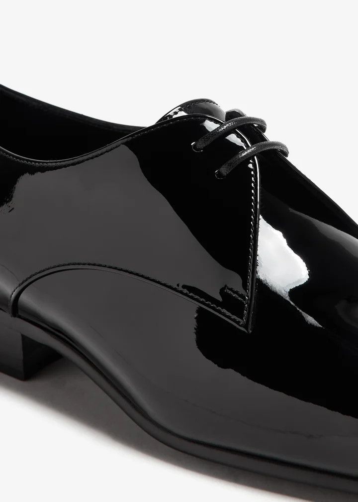 Saint Laurent Paris oc11z1225 800443 Gabriel Derbies Shoes in Patent Leather Size US 9 / IT 39 - 2 Thumbnail