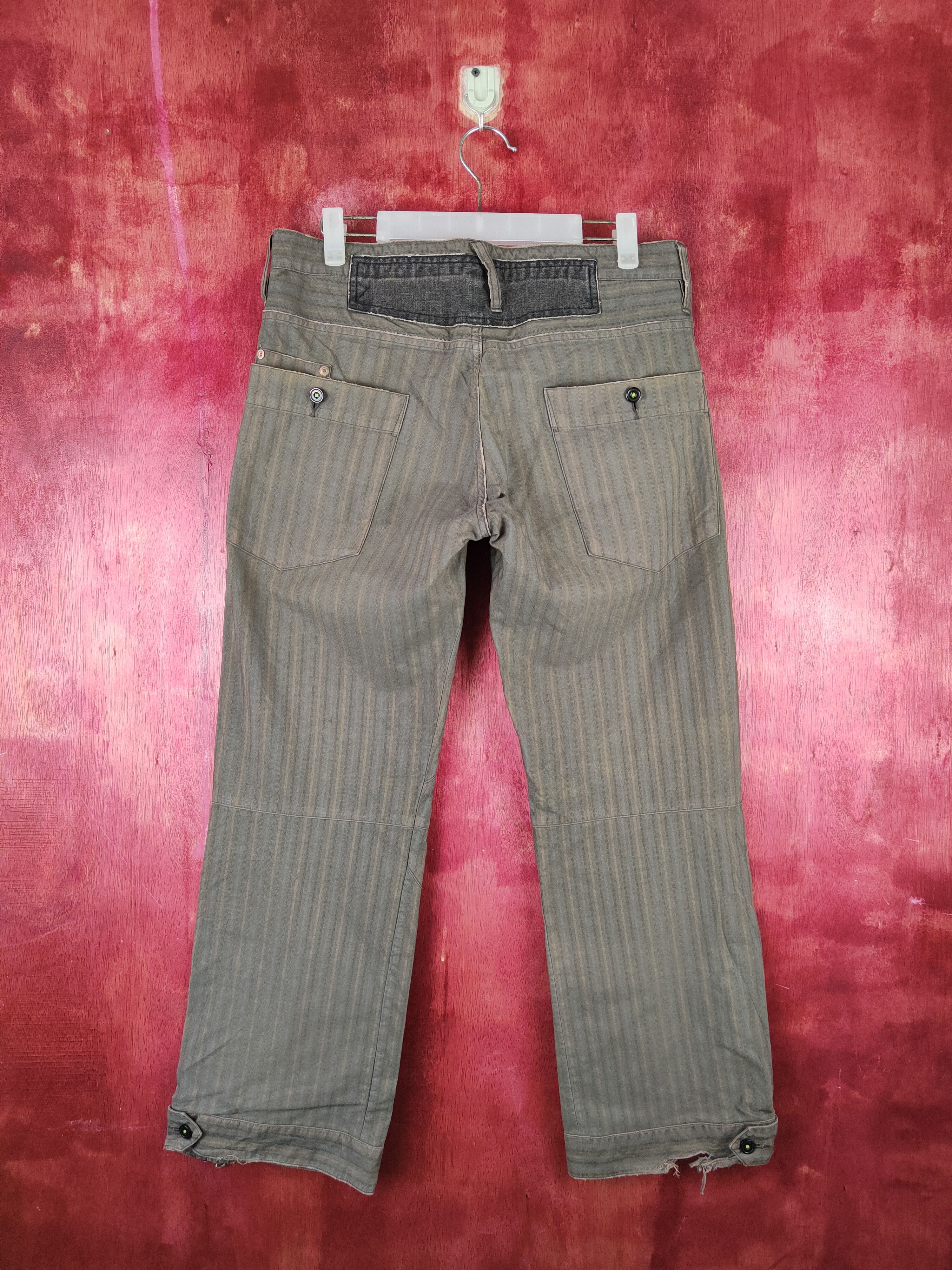 Japanese Brand Gold sabi sabi japan stripe Multipocket Casual Pants #S1477 Size US 31 - 7 Thumbnail