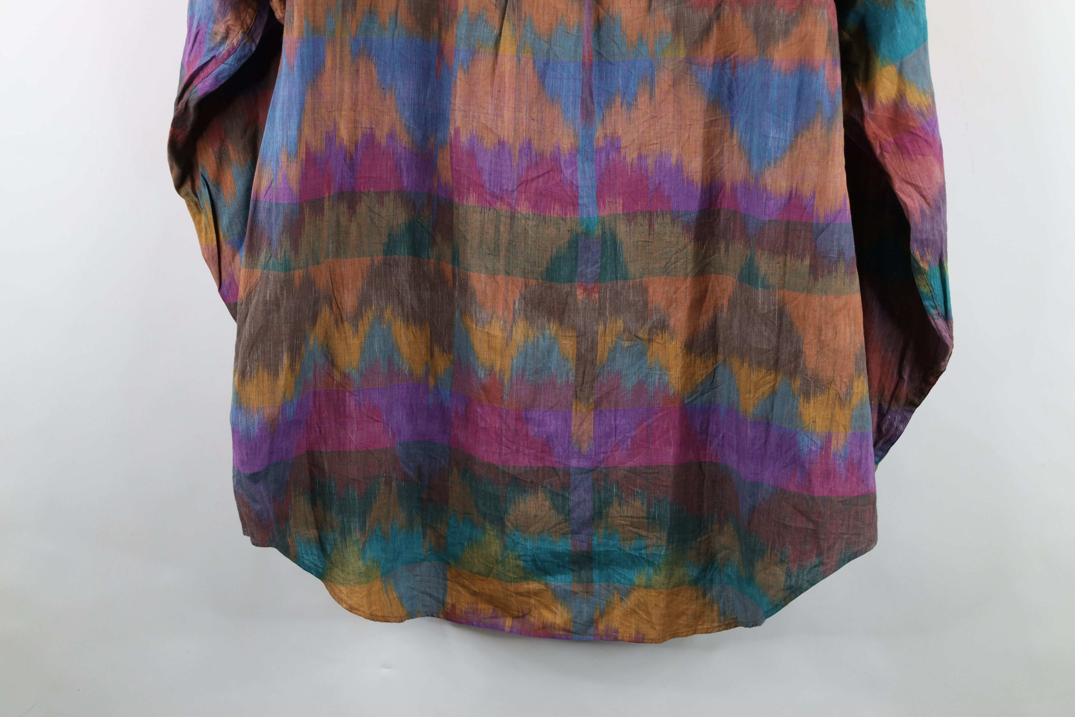 Vintage Vintage 90s Streetwear Gauzy Cotton Collared Button Shirt Size US L / EU 52-54 / 3 - 11 Thumbnail