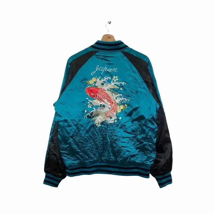 Other Vtg 90’ SUKAJAN JAPAN KOI Fish Embroidery Jacket Windbreaker Size US XL / EU 56 / 4 - 2 Thumbnail