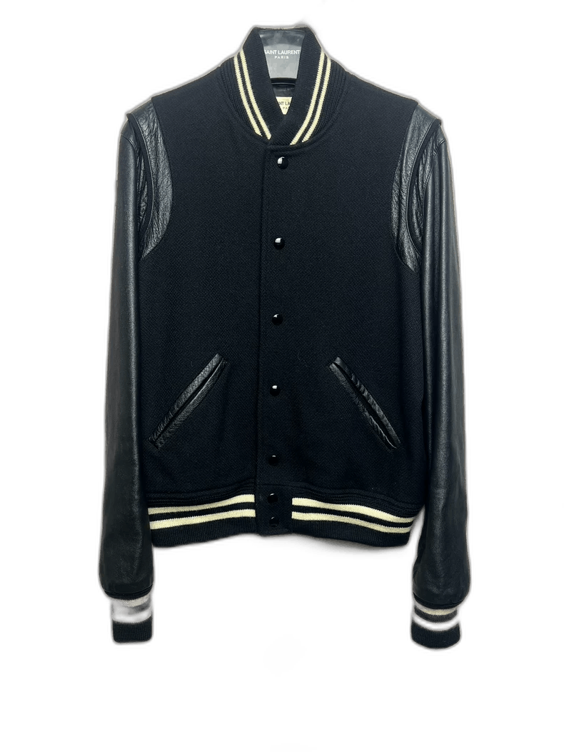 Saint Laurent Paris Saint Laurent Black Wool Baseball Jacket Size US L / EU 52-54 / 3 - 1 Thumbnail