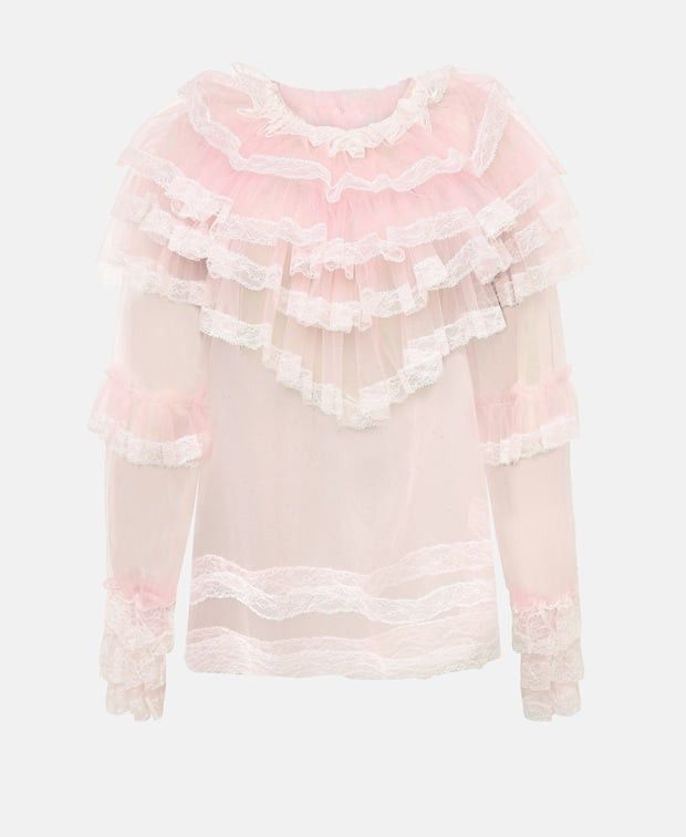 Dolce & Gabbana Ruffle blouse Size XS / US 0-2 / IT 36-38 - 1 Thumbnail